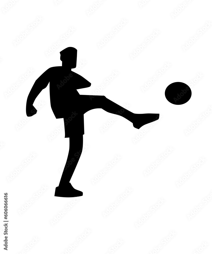 silhouette of a person kicking a ball