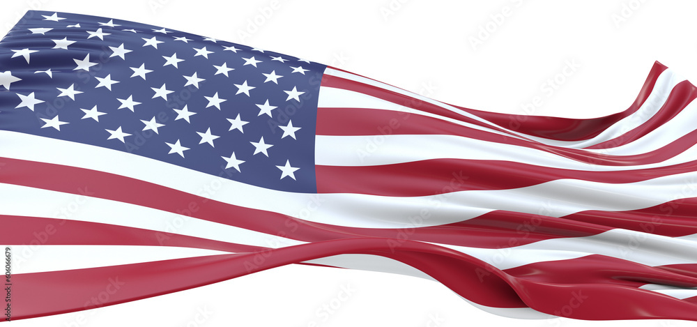 Fototapeta premium Digital Glory: Mesmerizing 3D USA Flag Embodies American Heritage