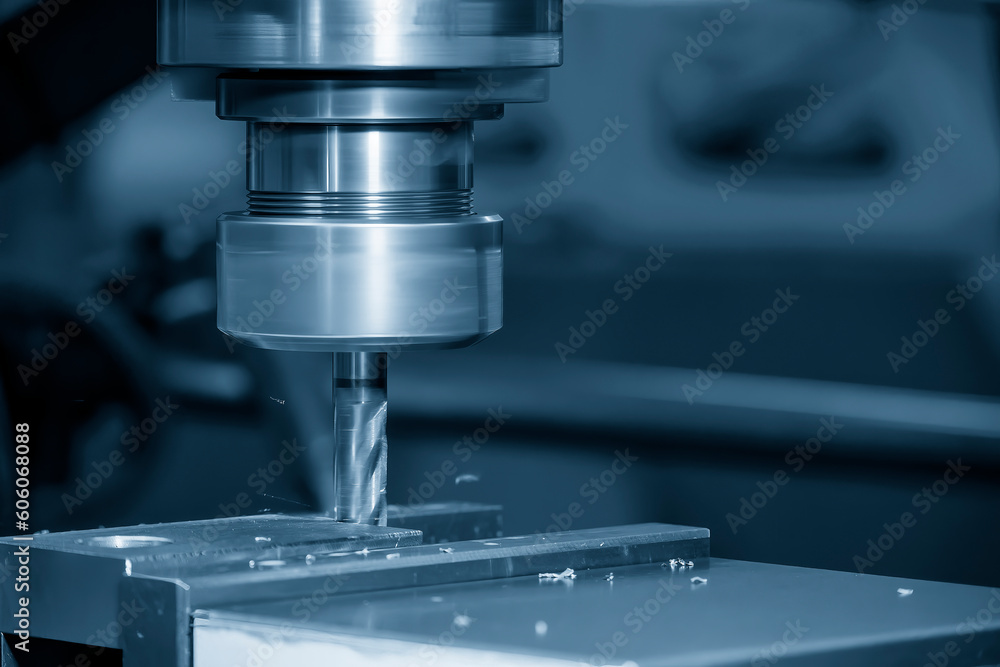 The drilling process on NC milling machine with brass material. The drilling process on NC milling machine with brass material.