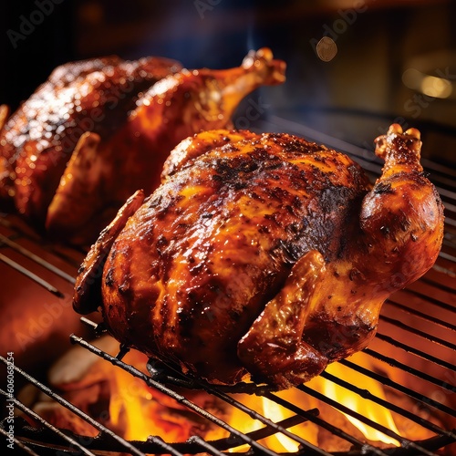 roasted chicken on the grill generative ai