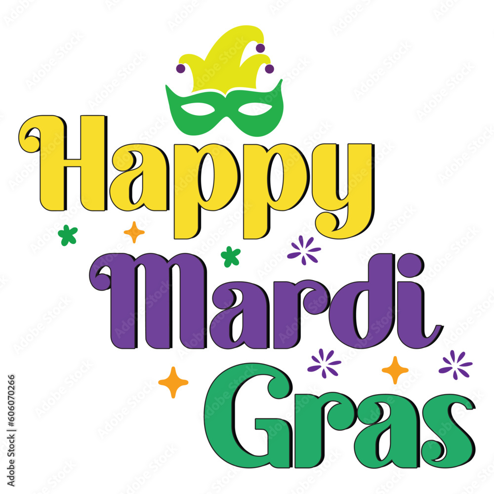 Fototapeta premium Mardi Gras Retro Design