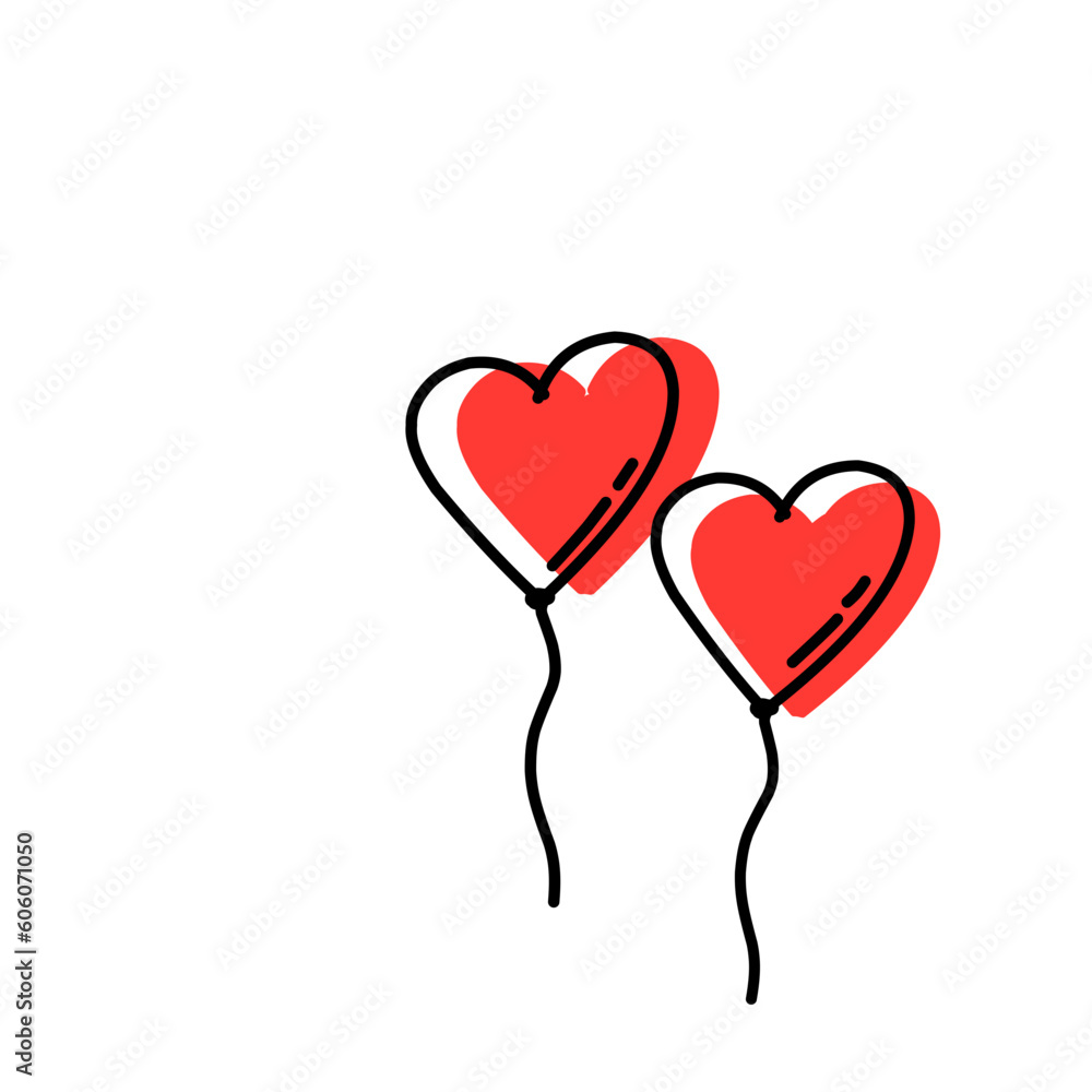 romantic vector icon in doodle design romantic vector icon in doodle design