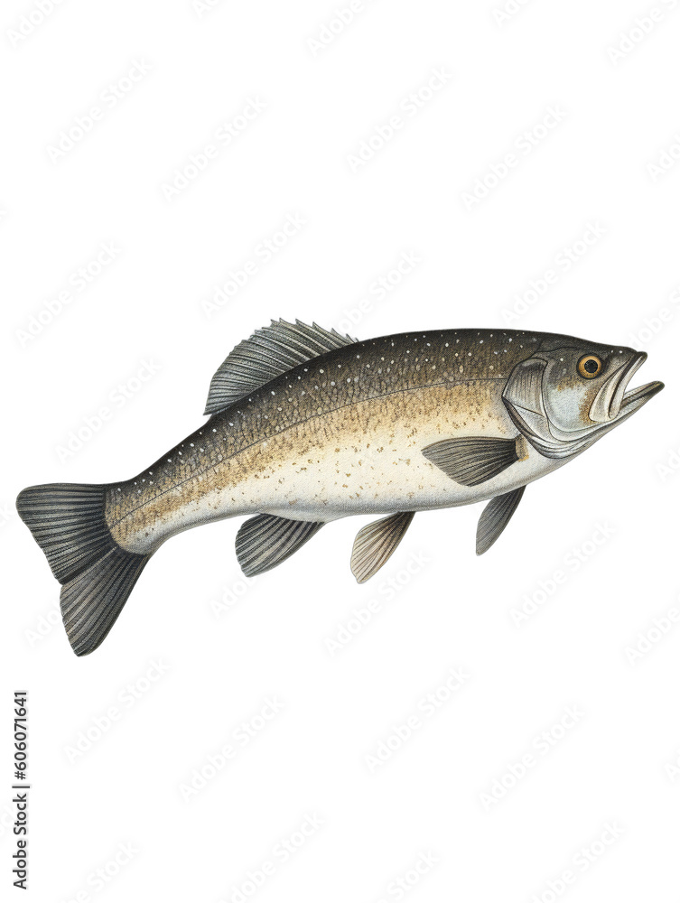 Fototapeta premium Prized Catch: A Stunning Full-Body Fish on a Transparent Background. Generative AI