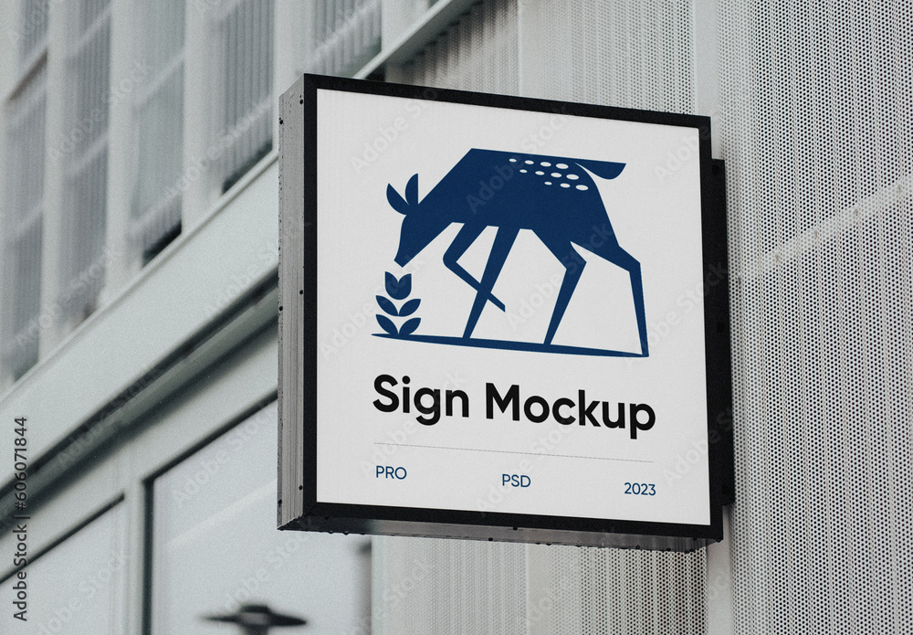 Square Sign Mockup Stock Template | Adobe Stock