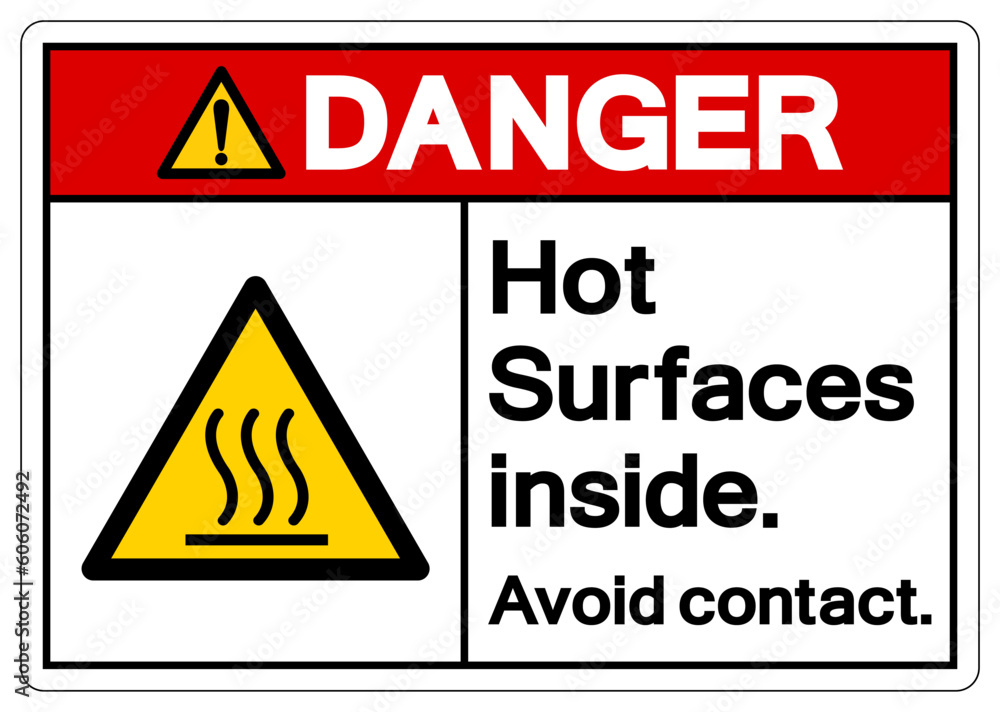 Danger Hot Surfaces Inside Symbol Sign, Vector Illustration, Isolate On White Background Label .EPS10 Danger Hot Surfaces Inside Symbol Sign, Vector Illustration, Isolate On White Background Label .EPS10