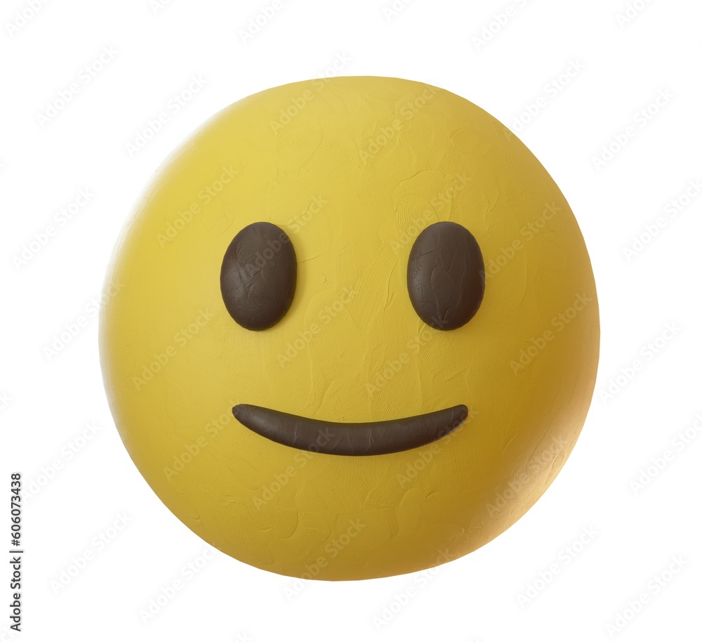 emoji smile isolated on white background. 3d rendering illustration. plasticine emoji in cute cartoon style emoji smile isolated on white background. 3d rendering illustration. plasticine emoji in cute cartoon style