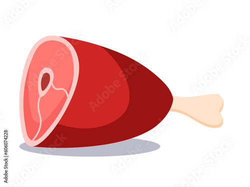 Leg with meat and bone, pork, lamb or beef simple piece of thigh for barbecue grill