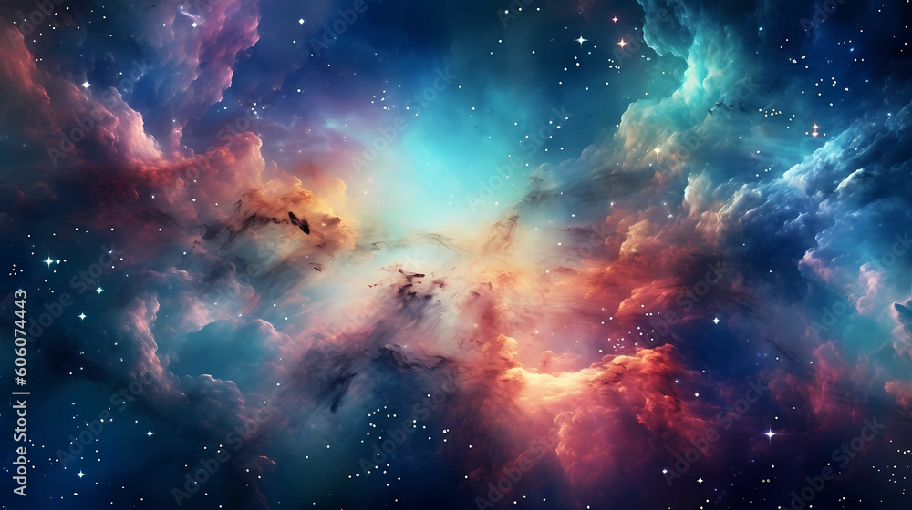 Fototapeta premium Stellar Nebula In Space Generative AI