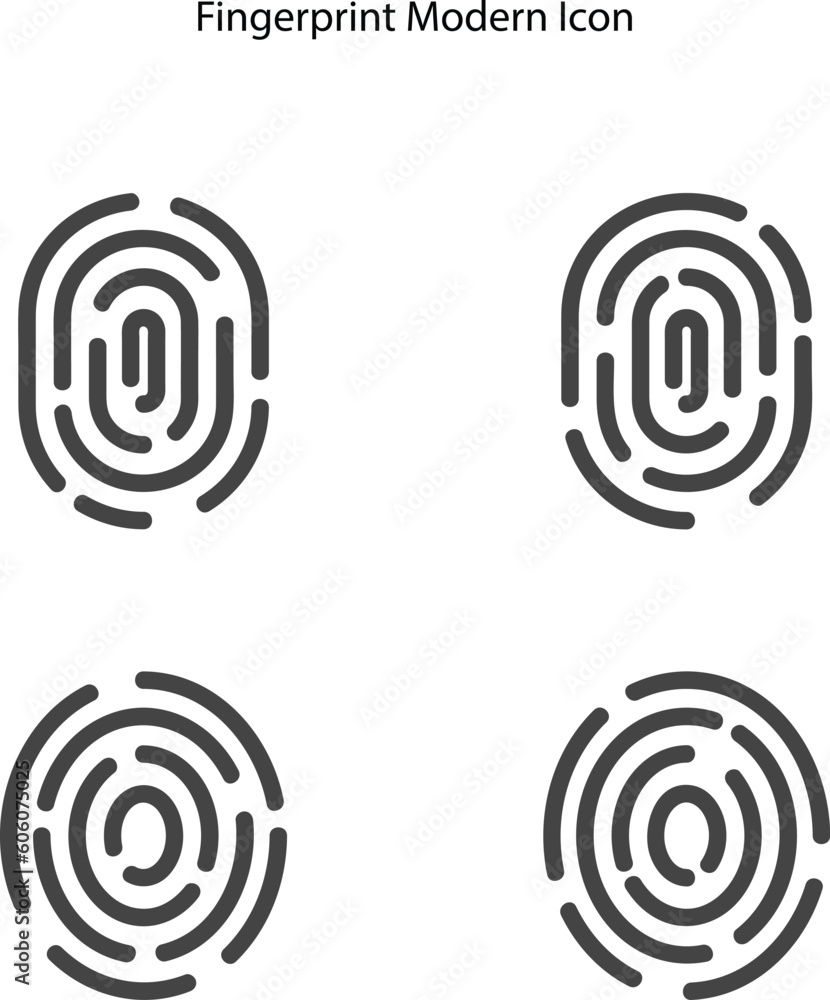 Fingerprint icon. Digital finger print sign. Biometric scan symbol. Fingerprint single outline. Fingerprint icon. Digital finger print sign. Biometric scan symbol. Fingerprint single outline.