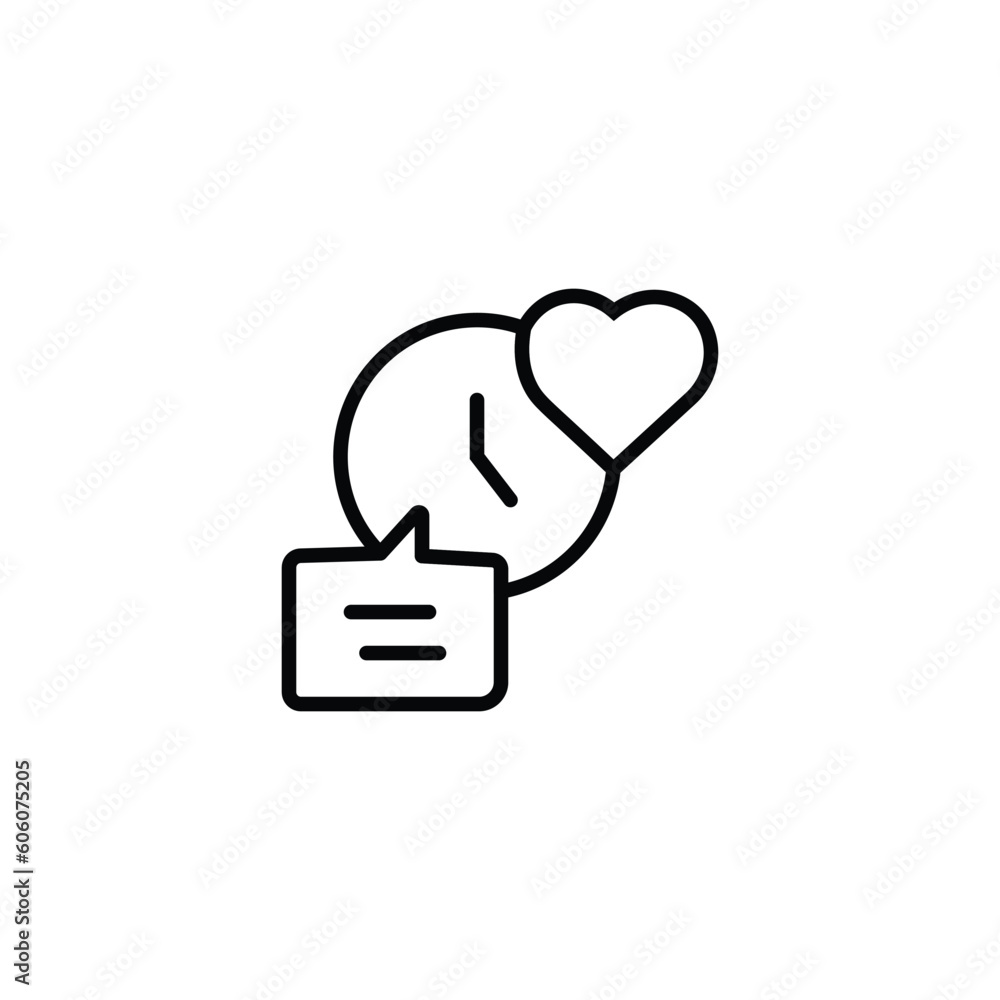 value, heart, chat, time icon. Simple thin line, outline illustration of Time icons for UI and UX, website or mobile application