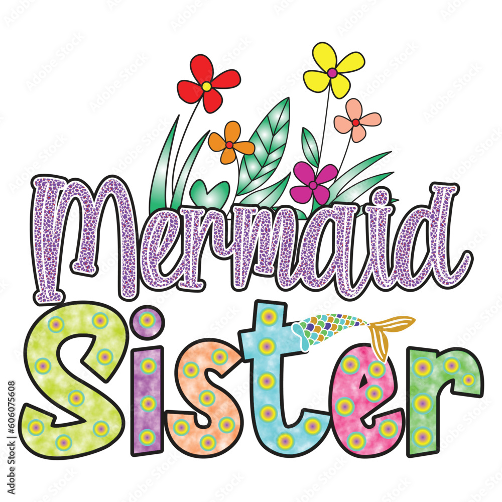 Mermaid Sublimation Design Mermaid Sublimation Design