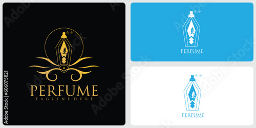 Simple and elegance Perfume logo design with modern style  premium vector