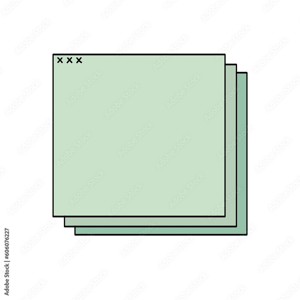Fototapeta premium Post it note box, note pads paper stacked illustration hand drawn pastel colors