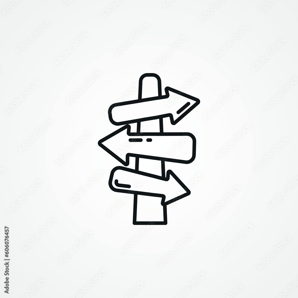 Road arrows line icon. Road arrows outline icon. Road arrows line icon. Road arrows outline icon.