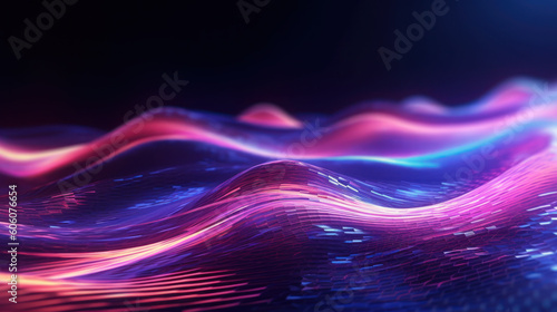 Neon Flux: A Dynamic Abstract Futuristic Background. Generative AI