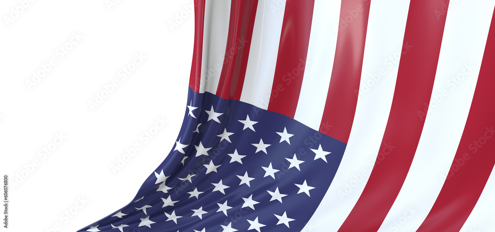 Obraz premium United States flag isolated on white banner