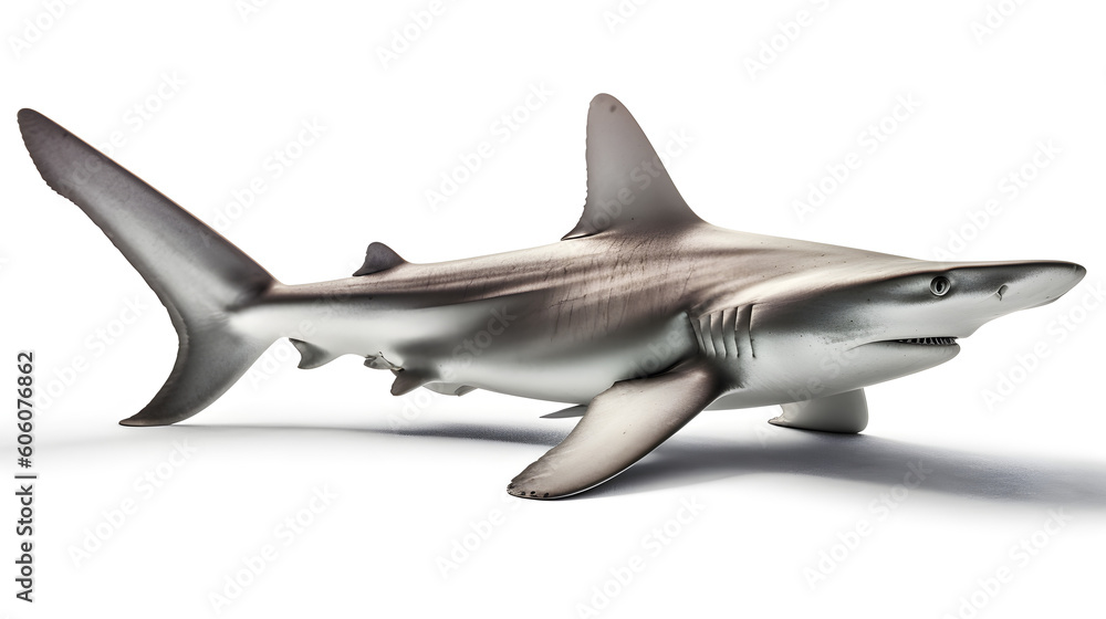 A hammerhead shark isolated on white background - Generative AI