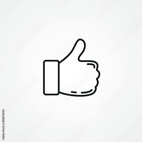 Like icon. Hand like. Thumb up outline icon