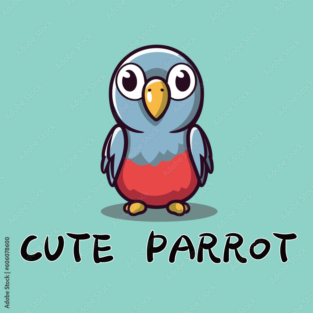 Cute parrots child cartoon vector illustration logo Cute parrots child cartoon vector illustration logo