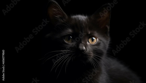 Cute feline kitten staring, playful and curious generated by AI © Jeronimo Ramos