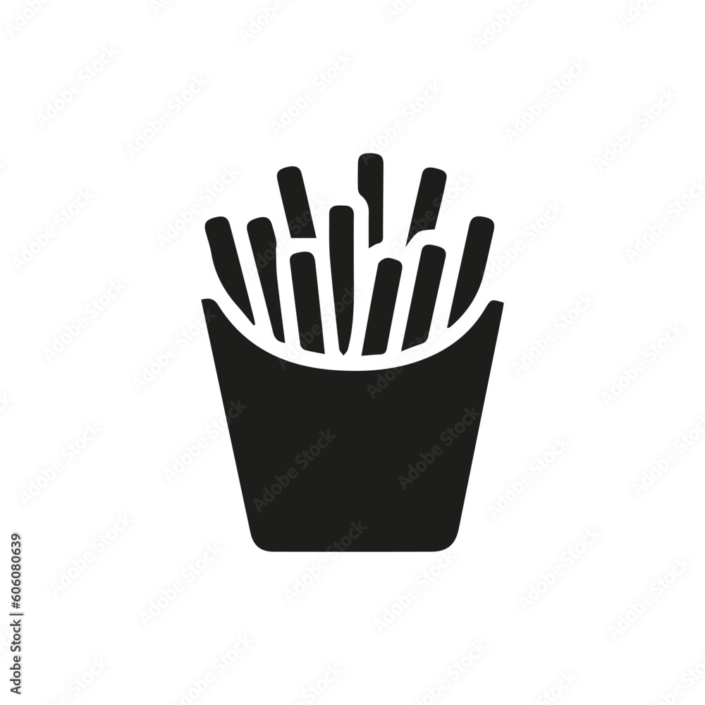 French fries icon. Vector illustration. Flat design. French fries icon. Vector illustration. Flat design.