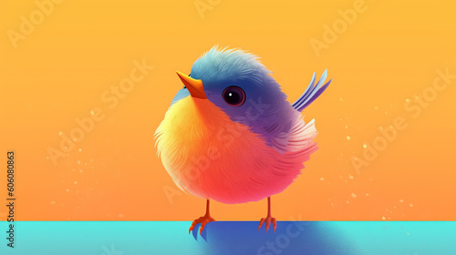 Little bird illustration - generative AI, AI generated © chris3d