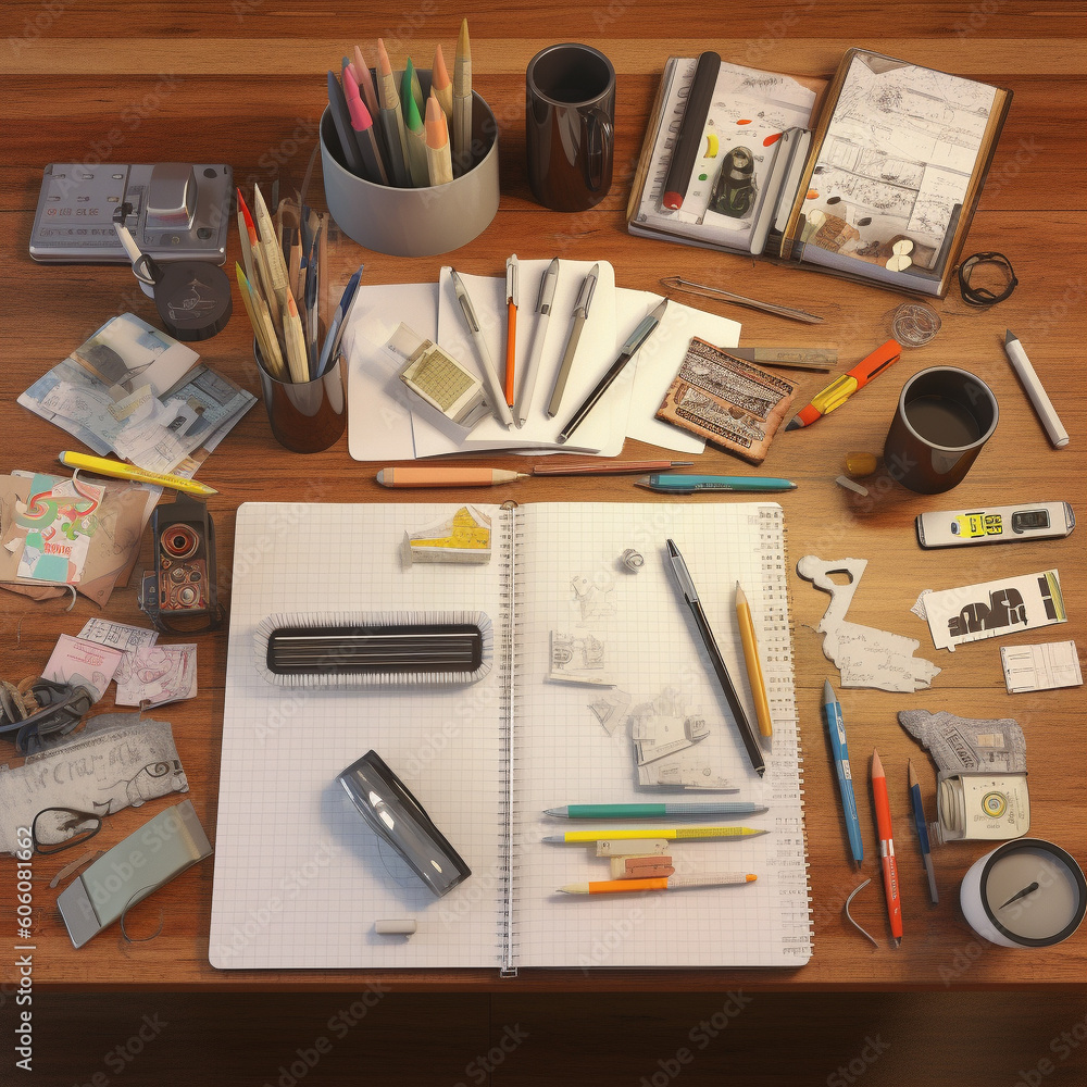 office supplies on a table generative ai office supplies on a table generative ai