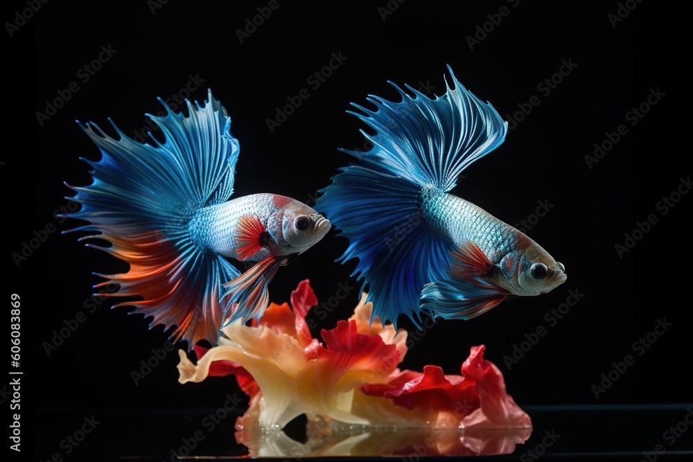 A stunning display of betta fighting fish A stunning display of betta fighting fish