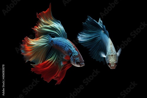 A stunning display of betta fighting fish © Color