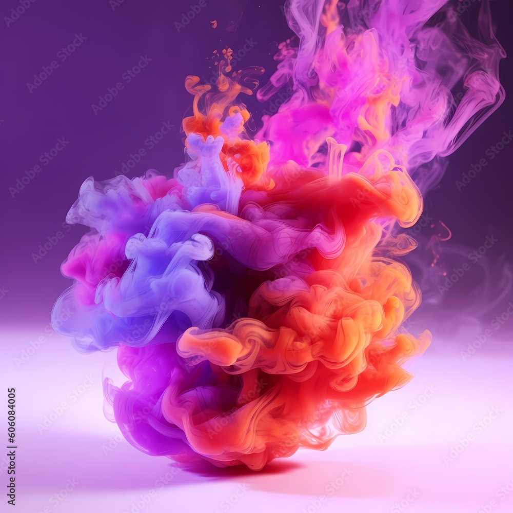 Obraz premium 3d render colorful smoke,Generative AI