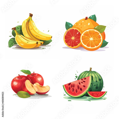 Fototapeta Naklejka Na Ścianę i Meble -  fruits and vegetables logo vector