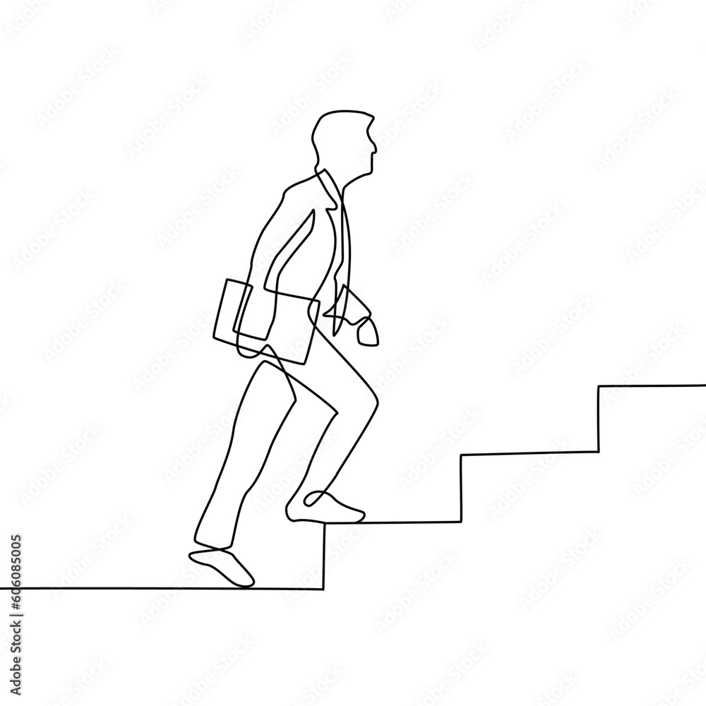 a person climbs the stairs in one line a person climbs the stairs in one line