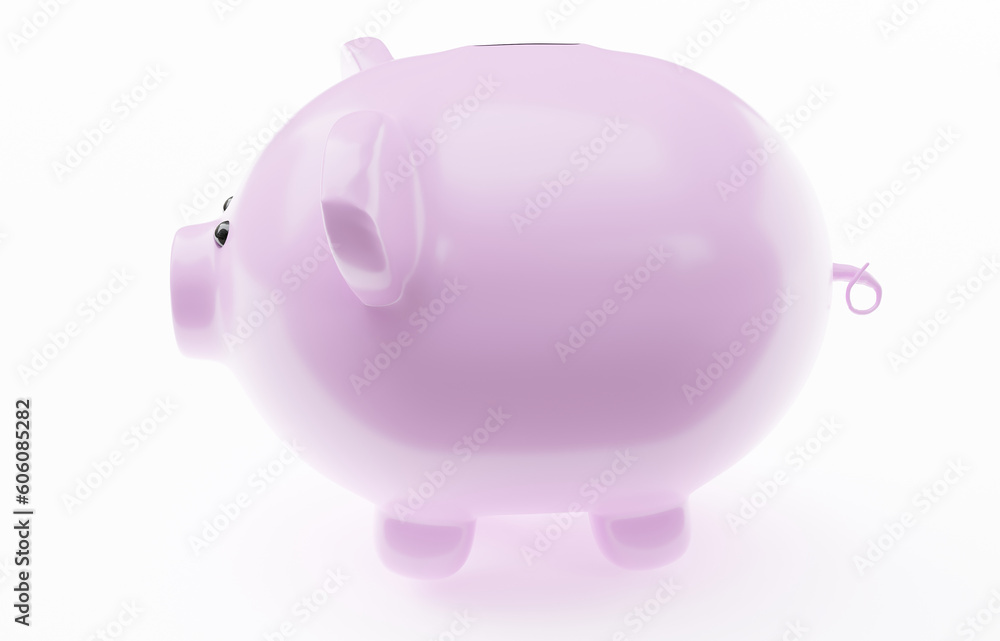Pink piggy bank for dropping coin isolated on white background 3d Rendering Pink piggy bank for dropping coin isolated on white background 3d Rendering