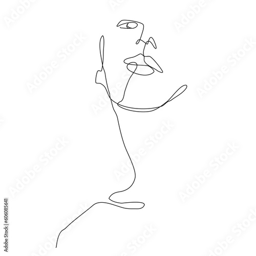 human face drawn in one line