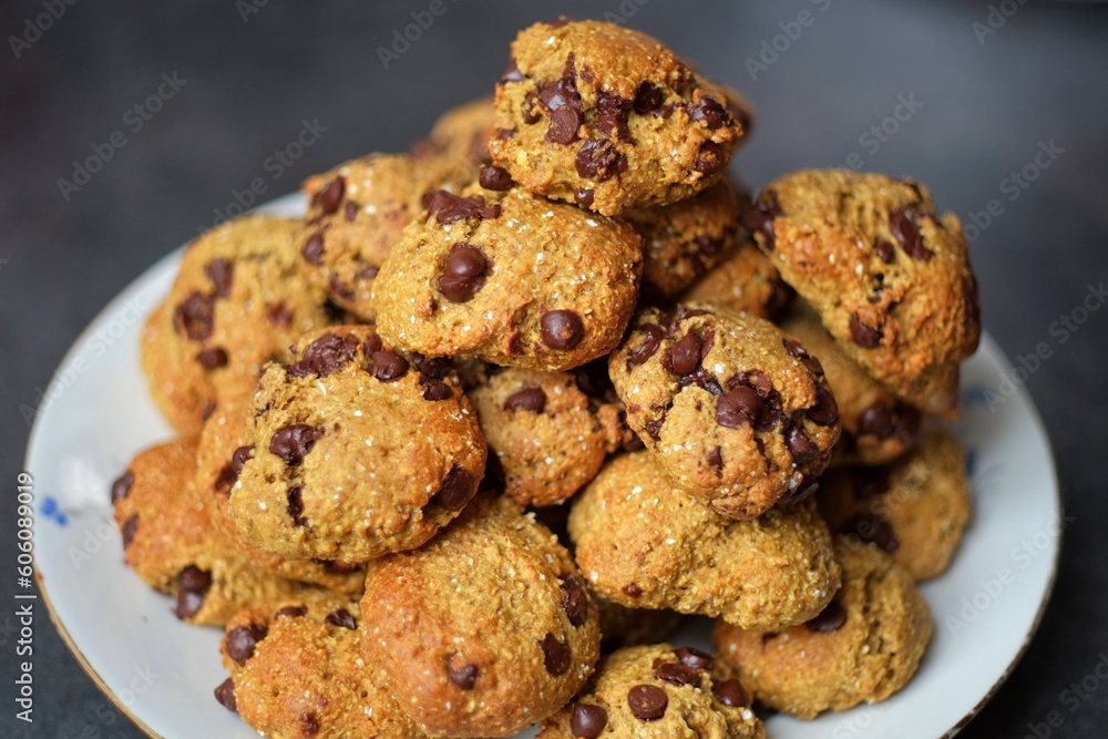 Biscuits aux pépites de chocolat. Biscuits aux pépites de chocolat.
