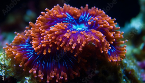 Vibrant underwater beauty colorful fish and coral generated by AI