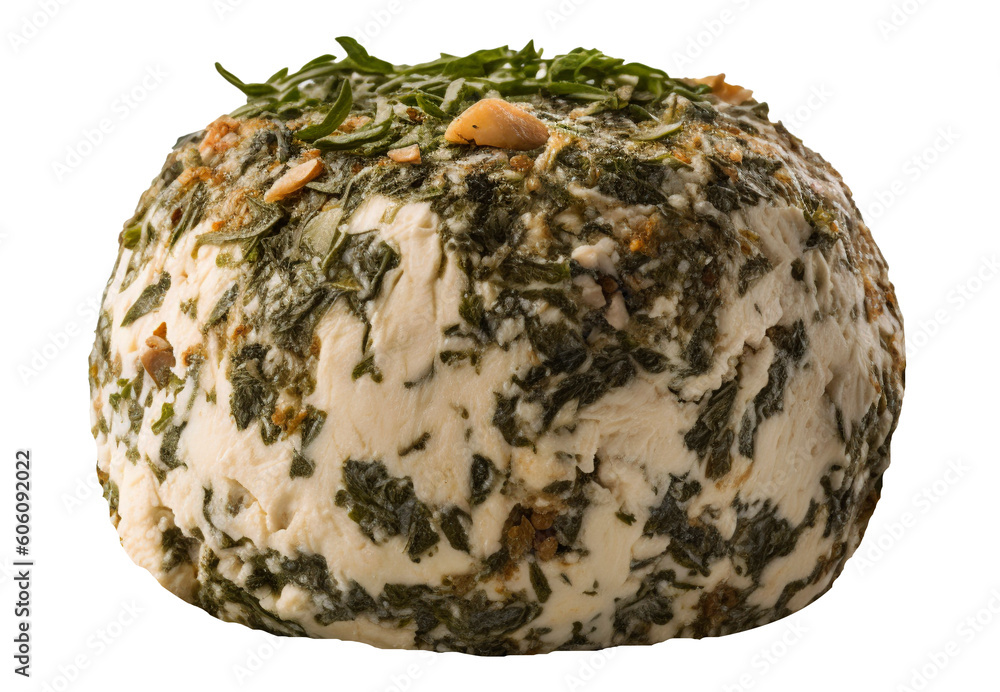 Feta-Olive-Fresh Herb Cheese Ball on transparent background. Generative AI. Feta-Olive-Fresh Herb Cheese Ball on transparent background. Generative AI.