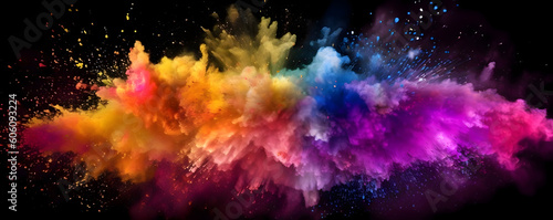 Abstract background an explosion of colors - Modern design banner - Generative AI