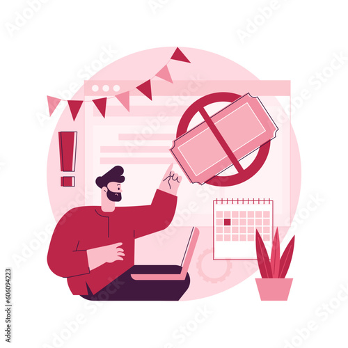 Sold-out event abstract concept vector illustration. We are sold-out, no tickets available, full venue, overbooking, premiere event, festival big success, popular show, tour gig abstract metaphor.