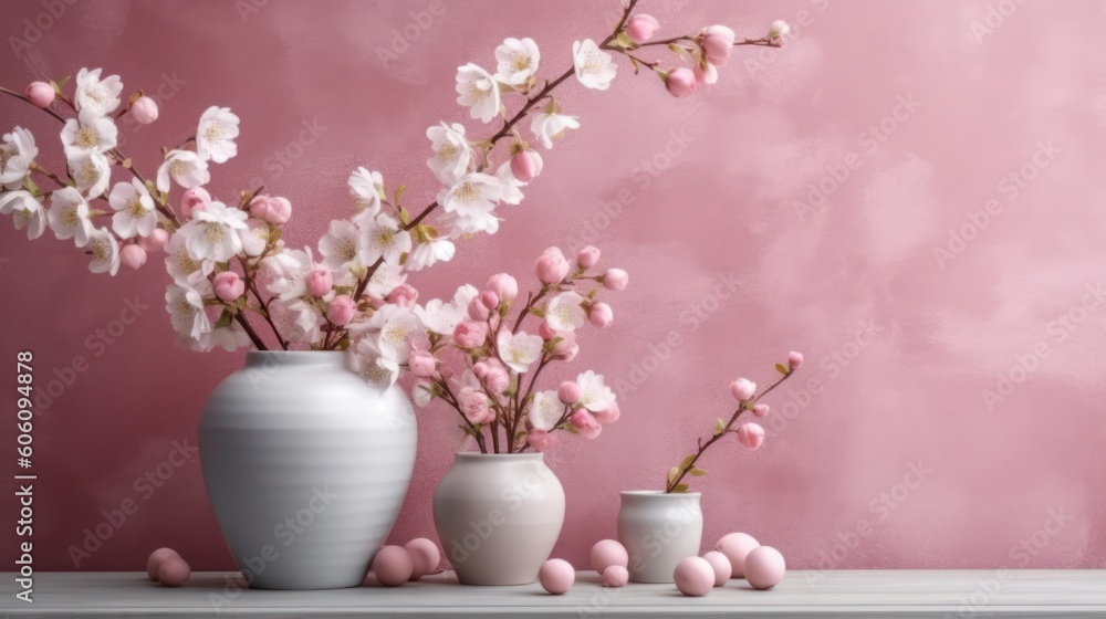 Flowers background. Generative AI Flowers background. Generative AI