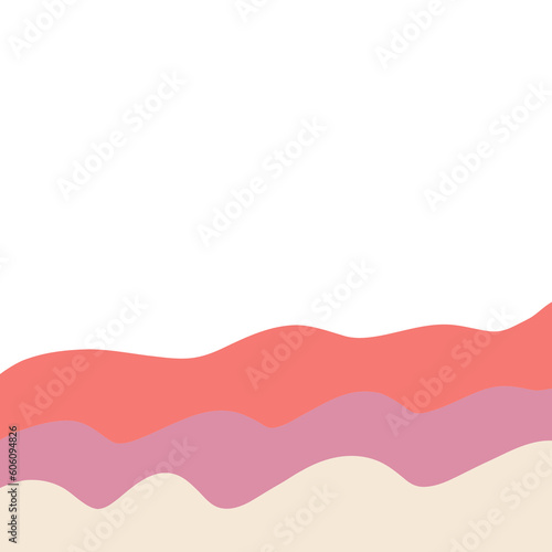 Neutral colors waves borders, frames, corners hand drawn illustration © blumensdiary