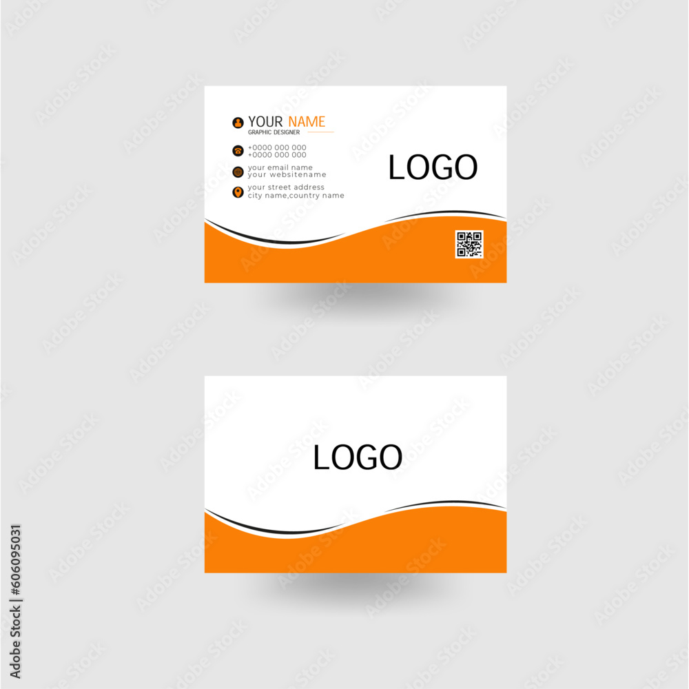 creative business card template with black and orange color, vector. creative business card template with black and orange color, vector.