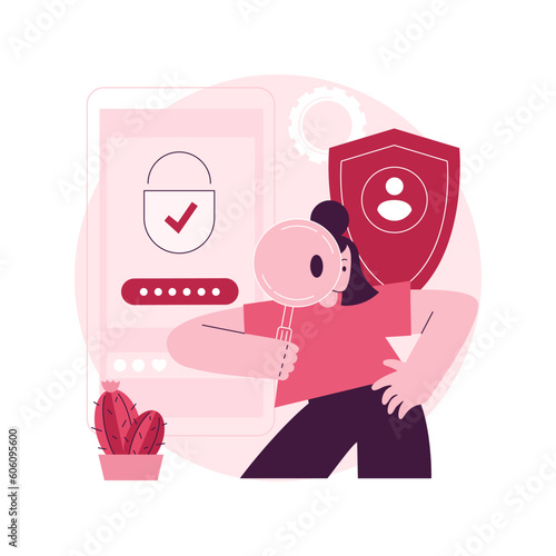 Privacy policy abstract concept vector illustration. Privacy notice, agree policy, pop up website page, know more, client data, menu bar design, user experience, legal document abstract metaphor.
