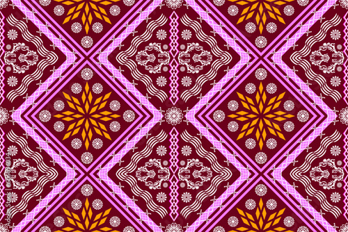 Ethnic Figure aztec embroidery style. Geometric ikat oriental traditional art pattern.Design for ethnic background,wallpaper,fashion,clothing,wrapping,fabric,element,sarong,graphic,vector illustration