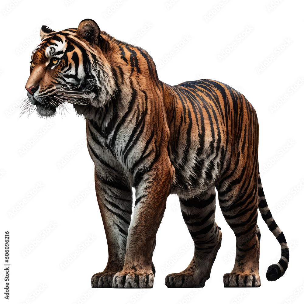 Obraz premium tiger standing isolated on white