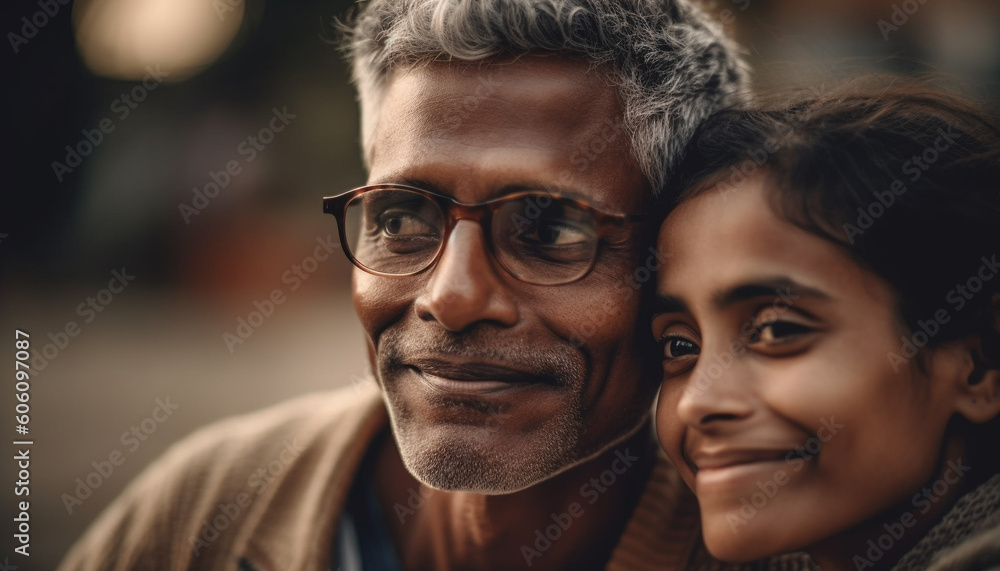 Family bonding outdoors, smiling with love and happiness generated by AI Family bonding outdoors, smiling with love and happiness generated by AI