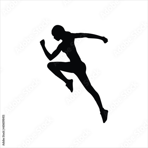 A woman in exercise silhouette vector art.