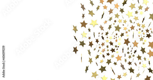 XMAS Stars - stars. Confetti celebration, Falling golden abstract decoration for party, birthday celebrate, 3D PNG - PNG transparent