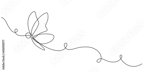 black and white line art vector illustration of butterfly