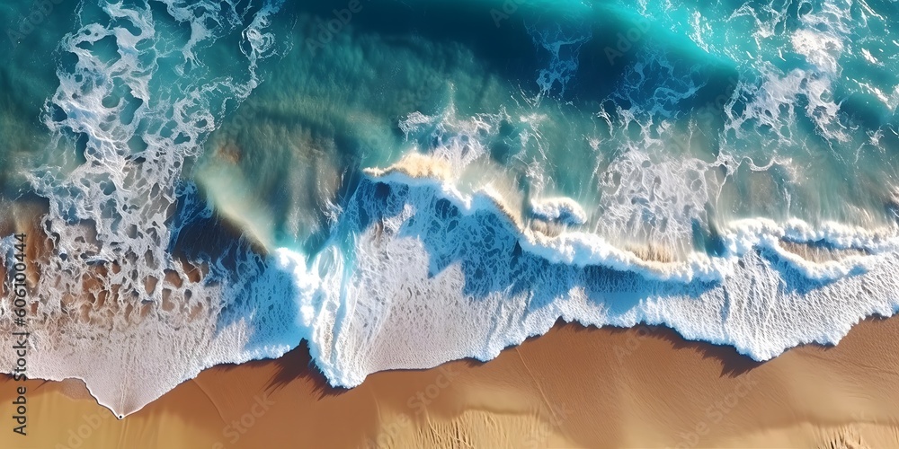 Aerial view drone over beach sea.by generative ai Aerial view drone over beach sea.by generative ai